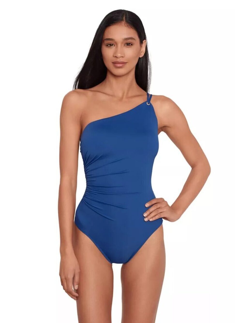 Lauren Ralph Lauren Double-Strap One-Shoulder One-Piece